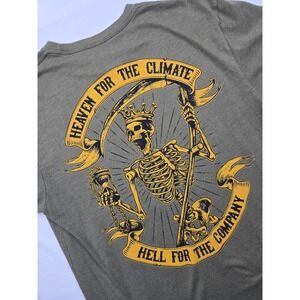 Zero Foxtrot Mens Skull Ace of Spades Graphic T Shirt Olive Green Size Medium